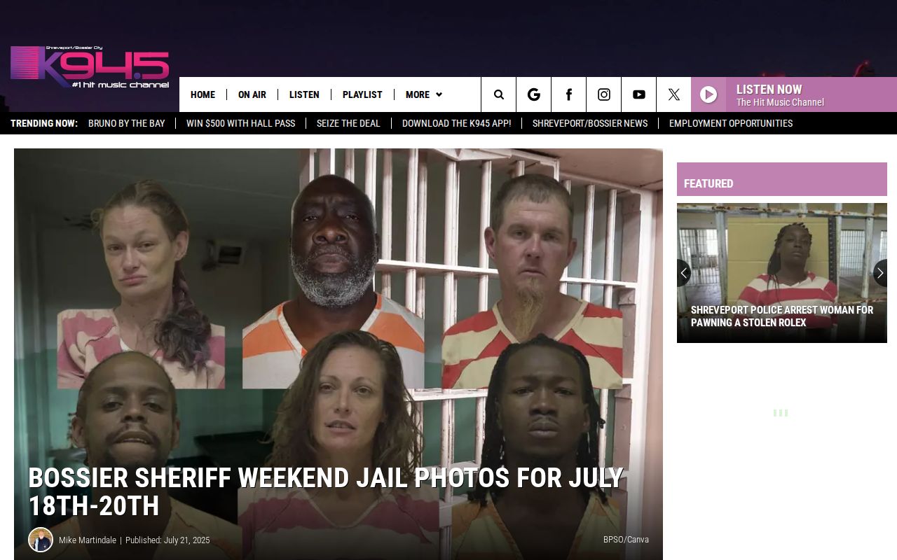 K945 Bossier booking roundup context page