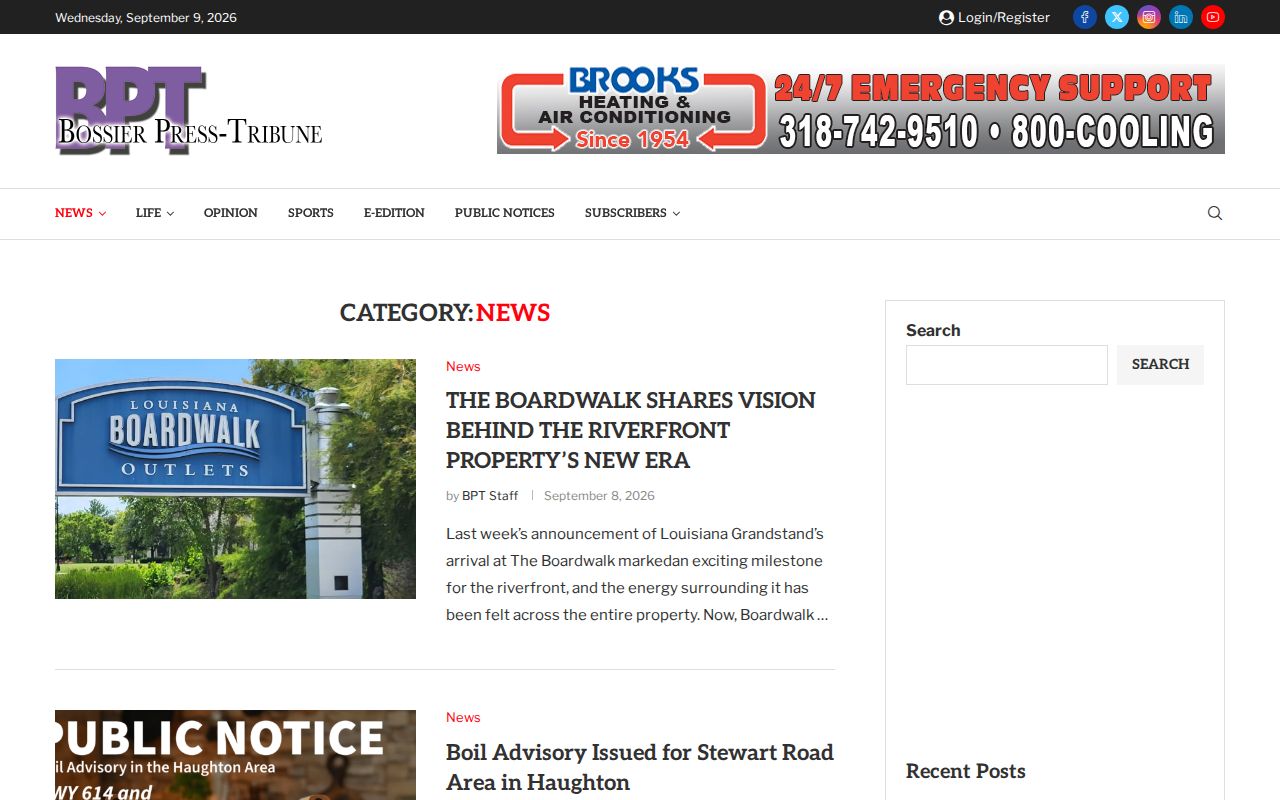 Bossier Press-Tribune news category page
